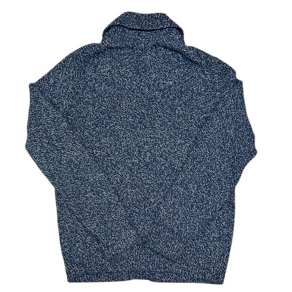 GAP Men's Academia Chunky Fisherman Knit Cardigan Sz L Blue Heritage Cabincore - Picture 3 of 7